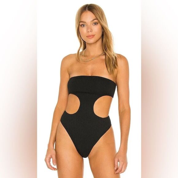 NWOT Superdown | Revolve | Darcey Cut Out Bodysuit in Black Sz S - Picture 2 of 7